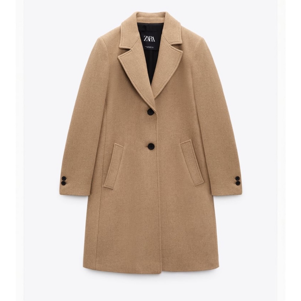ZARA FITTED WOOL BLEND COAT